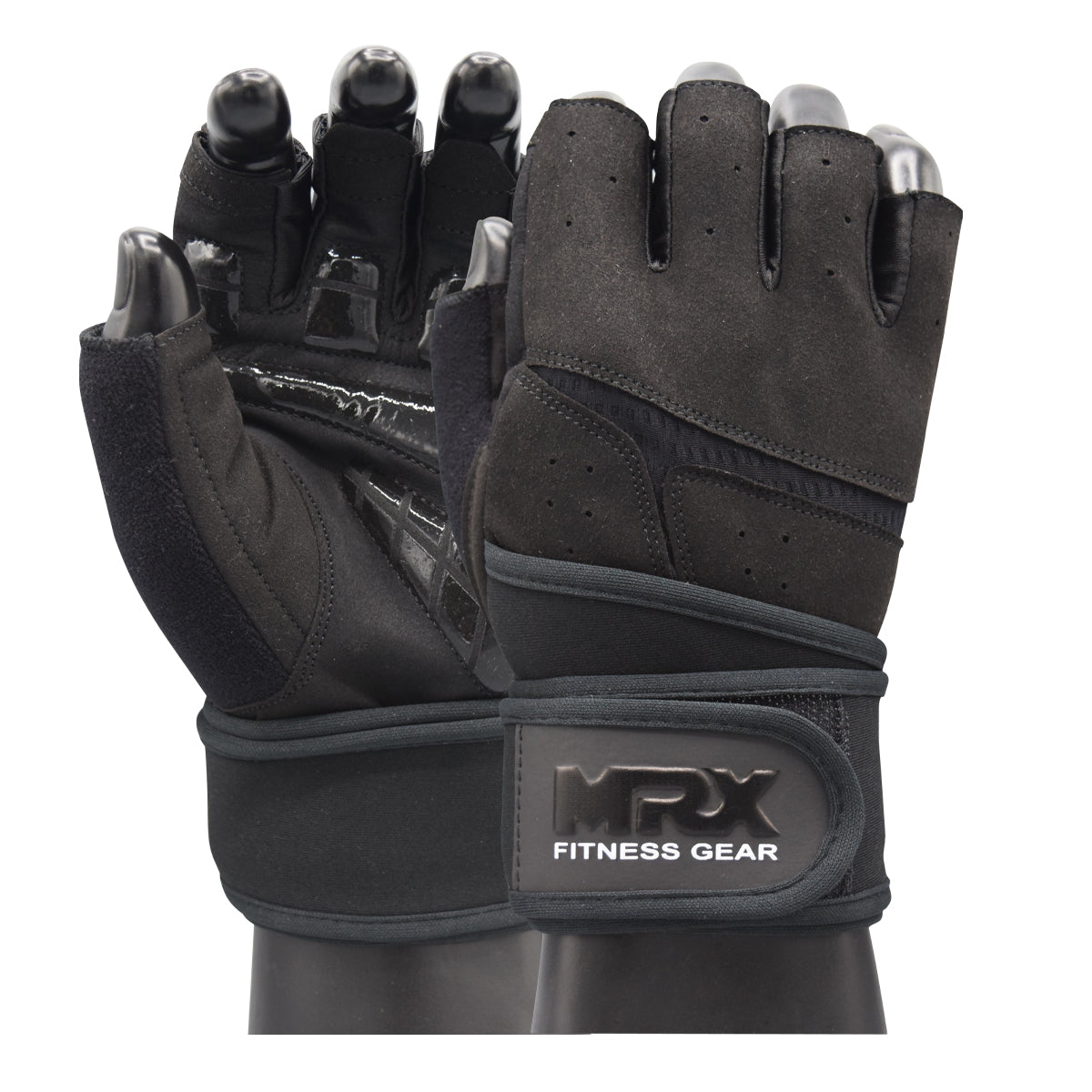 MRX Weightlifting Gloves for Gym Workout Training Long Wrist Strap