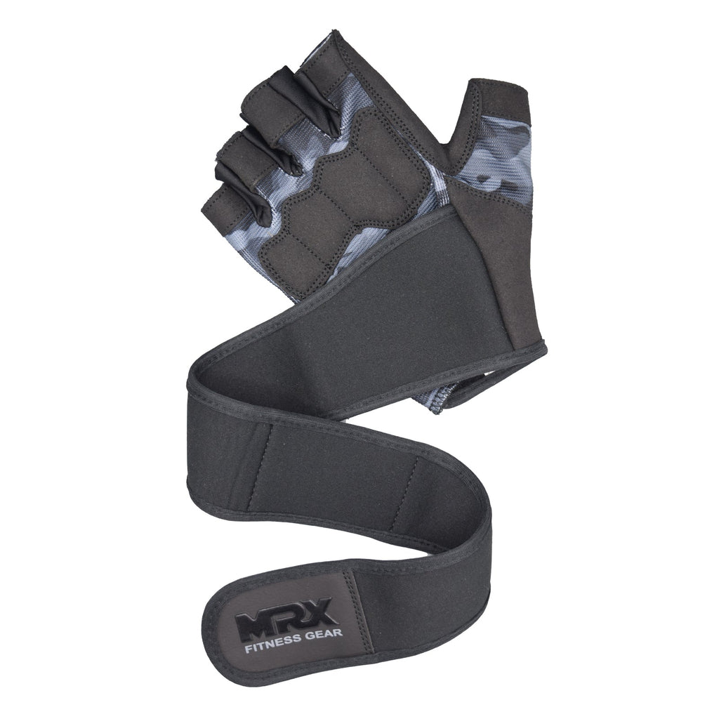 MRX Weightlifting Gloves for Gym Workout Training Long Wrist Strap